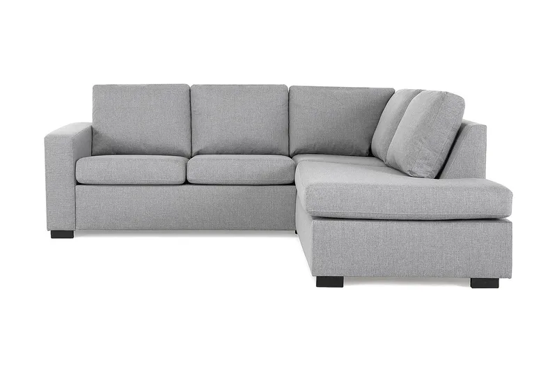 Crazy 3-seters Høyrevendt L-formet Sjeselongsofa i Stoff - Grå - Møbler - Sofaer - Sofaer med sjeselong - 2 seters sofa med divan