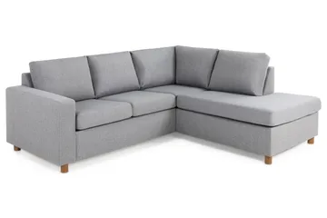 Crazy 3-seters Høyrevendt L-formet Sjeselongsofa i Stoff - Grå - Møbler - Sofaer - Sofaer med sjeselong - 2 seters sofa med divan