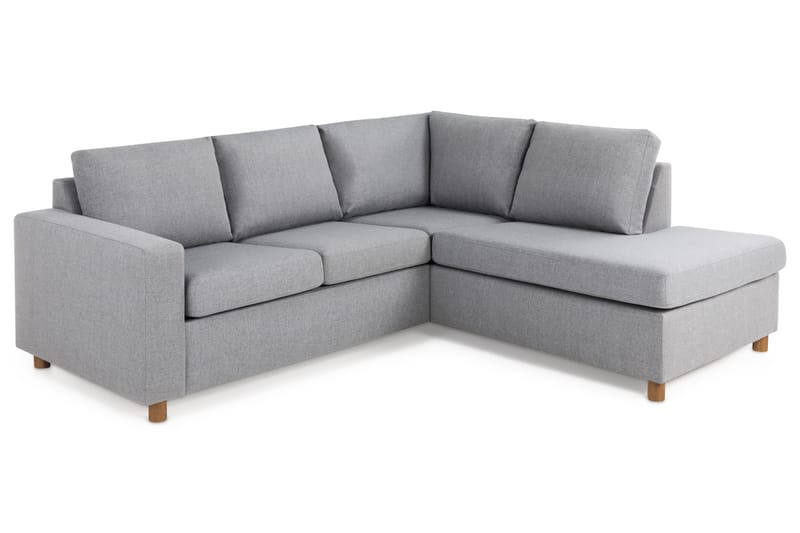 Crazy 3-seters Høyrevendt L-formet Sjeselongsofa i Stoff - Grå - Møbler - Sofaer - Sofaer med sjeselong - 2 seters sofa med divan