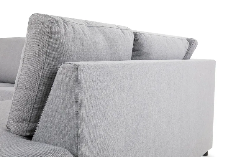 Crazy 3-seters Høyrevendt L-formet Sjeselongsofa i Stoff - Grå - Møbler - Sofaer - Sofaer med sjeselong - 2 seters sofa med divan