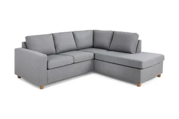 Crazy 3-seters Høyrevendt L-formet Sjeselongsofa i Stoff - Grå - Møbler - Sofaer - Sofaer med sjeselong - 2 seters sofa med divan