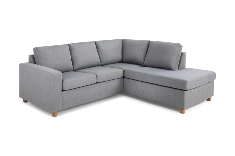 Crazy 3-seters Høyrevendt L-formet Sjeselongsofa i Stoff - Grå - Møbler - Sofaer - Sofaer med sjeselong - 2 seters sofa med divan