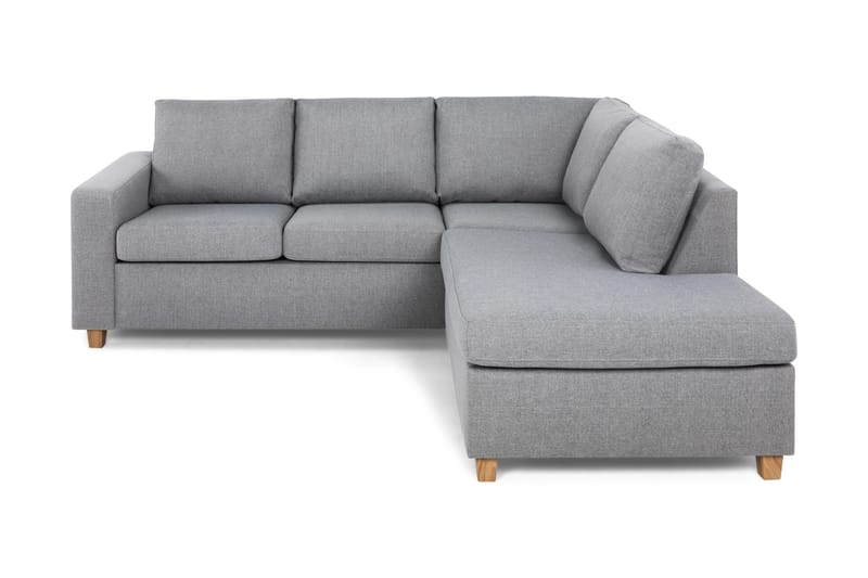 Crazy 3-seters Høyrevendt L-formet Sjeselongsofa i Stoff - Grå - Møbler - Sofaer - Sofaer med sjeselong - 2 seters sofa med divan