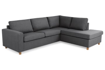 Crazy 3-seters Høyrevendt L-formet Sjeselongsofa i Stoff - Mørk grå - Møbler - Sofaer - Sofaer med sjeselong