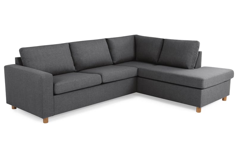 Crazy 3-seters Høyrevendt L-formet Sjeselongsofa i Stoff - Mørk grå - Møbler - Sofaer - Sofaer med sjeselong