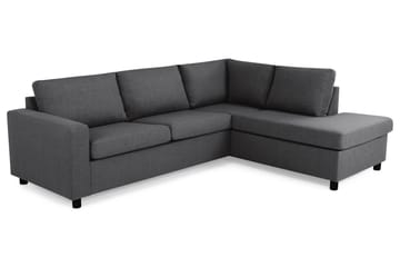 Crazy 3-seters Høyrevendt L-formet Sjeselongsofa i Stoff - Mørk grå - Møbler - Sofaer - Sofaer med sjeselong