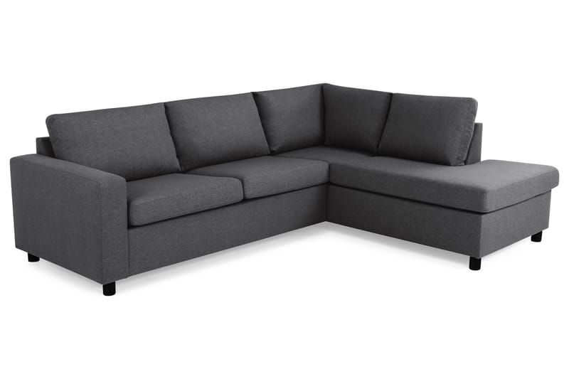 Crazy 3-seters Høyrevendt L-formet Sjeselongsofa i Stoff - Mørk grå - Møbler - Sofaer - Sofaer med sjeselong