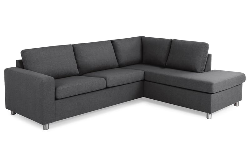 Crazy 3-seters Høyrevendt L-formet Sjeselongsofa i Stoff - Mørk grå - Møbler - Sofaer - Sofaer med sjeselong