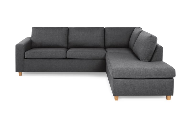 Crazy 3-seters Høyrevendt L-formet Sjeselongsofa i Stoff - Mørk grå - Møbler - Sofaer - Sofaer med sjeselong