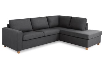 Crazy 3-seters Høyrevendt L-formet Sjeselongsofa i Stoff - Mørk grå - Møbler - Sofaer - Sofaer med sjeselong