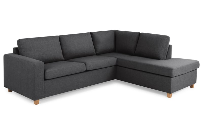 Crazy 3-seters Høyrevendt L-formet Sjeselongsofa i Stoff - Mørk grå - Møbler - Sofaer - Sofaer med sjeselong