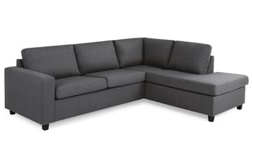 Crazy 3-seters Høyrevendt L-formet Sjeselongsofa i Stoff - Mørk grå - Møbler - Sofaer - Sofaer med sjeselong
