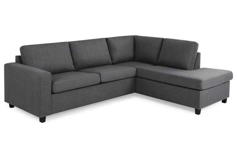 Crazy 3-seters Høyrevendt L-formet Sjeselongsofa i Stoff - Mørk grå - Møbler - Sofaer - Sofaer med sjeselong