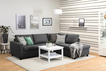 Crazy 3-seters Høyrevendt L-formet Sjeselongsofa i Stoff - Mørk grå - Møbler - Sofaer - Sofaer med sjeselong