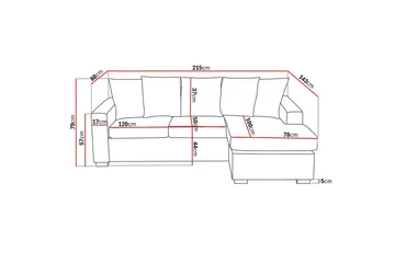 Crazy 3-seters Vendbar L-formet Divansofa i Stoff inkl. Pynteputer - Mørk grå - Møbler - Sofaer - Sofaer med sjeselong - 3 seters sofa med divan