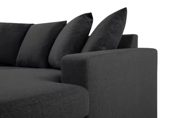 Crazy 3-seters Vendbar L-formet Divansofa i Stoff inkl. Pynteputer - Mørk grå - Møbler - Sofaer - Sofaer med sjeselong - 3 seters sofa med divan