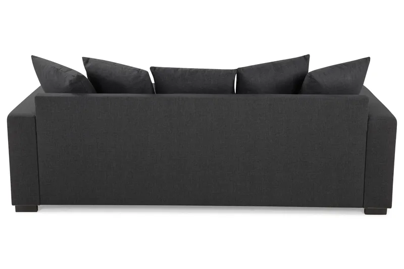 Crazy 3-seters Vendbar L-formet Divansofa i Stoff inkl. Pynteputer - Mørk grå - Møbler - Sofaer - Sofaer med sjeselong - 3 seters sofa med divan
