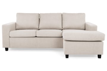Crazy 3-seters Vendbar L-formet Sjeselongsofa i Stoff - Beige - Møbler - Sofaer - Sofaer med sjeselong - 3 seters sofa med divan