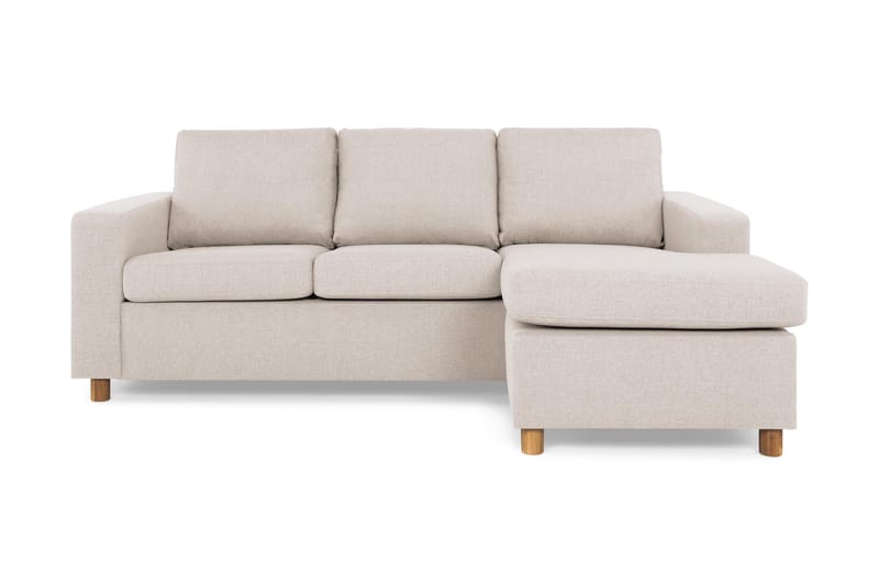 Crazy 3-seters Vendbar L-formet Sjeselongsofa i Stoff - Beige - Møbler - Sofaer - Sofaer med sjeselong - 3 seters sofa med divan