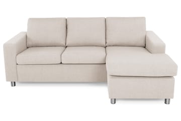 Crazy 3-seters Vendbar L-formet Sjeselongsofa i Stoff - Beige - Møbler - Sofaer - Sofaer med sjeselong - 3 seters sofa med divan