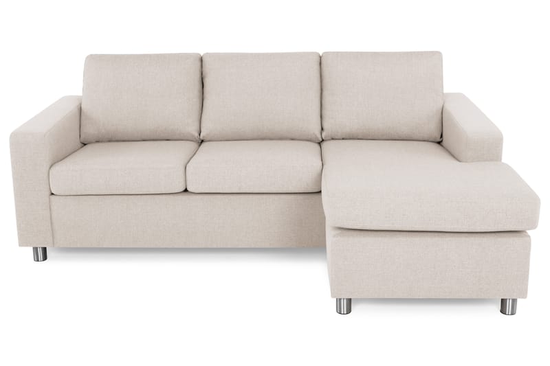 Crazy 3-seters Vendbar L-formet Sjeselongsofa i Stoff - Beige - Møbler - Sofaer - Sofaer med sjeselong - 3 seters sofa med divan