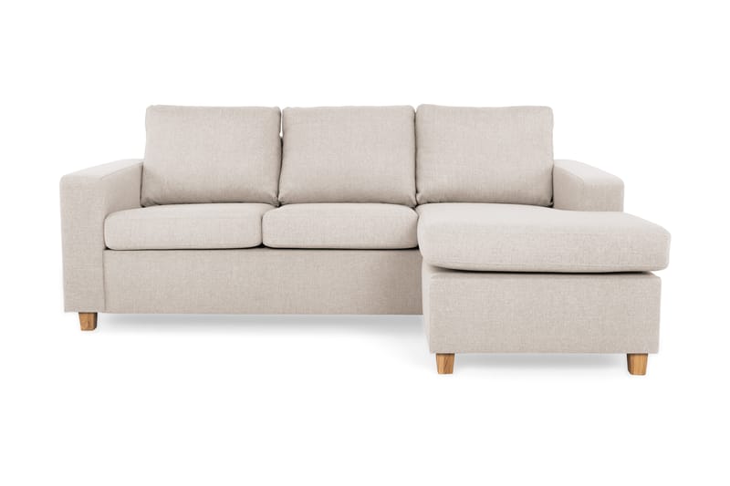 Crazy 3-seters Vendbar L-formet Sjeselongsofa i Stoff - Beige - Møbler - Sofaer - Sofaer med sjeselong - 3 seters sofa med divan