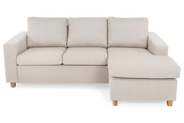 Crazy 3-seters Vendbar L-formet Sjeselongsofa i Stoff - Beige - Møbler - Sofaer - Sofaer med sjeselong - 3 seters sofa med divan