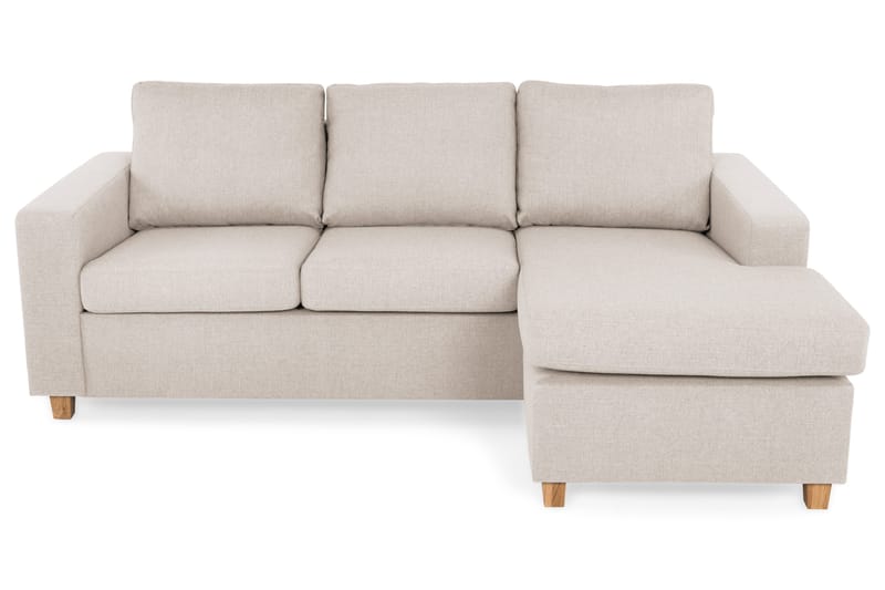 Crazy 3-seters Vendbar L-formet Sjeselongsofa i Stoff - Beige - Møbler - Sofaer - Sofaer med sjeselong - 3 seters sofa med divan