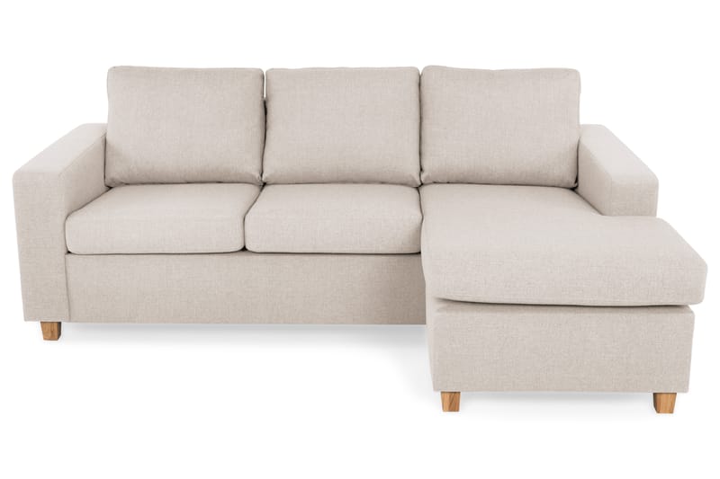 Crazy 3-seters Vendbar L-formet Sjeselongsofa i Stoff - Beige - Møbler - Sofaer - Sofaer med sjeselong - 3 seters sofa med divan