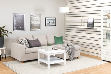 Crazy 3-seters Vendbar L-formet Sjeselongsofa i Stoff - Beige - Møbler - Sofaer - Sofaer med sjeselong - 3 seters sofa med divan