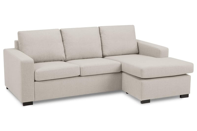 Crazy 3-seters Vendbar L-formet Sjeselongsofa i Stoff - Beige - Møbler - Sofaer - Sofaer med sjeselong - 3 seters sofa med divan
