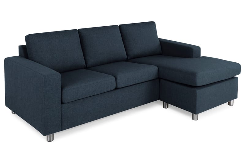 Crazy 3-seters Vendbar L-formet Sjeselongsofa i Stoff - Mørkeblå - Møbler - Sofaer - Sofaer med sjeselong - 3 seters sofa med divan