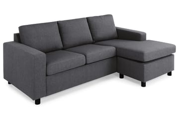 Crazy 3-seters Vendbar L-formet Sjeselongsofa i Stoff - Mørkegrå - Møbler - Sofaer - Sofaer med sjeselong - 3 seters sofa med divan