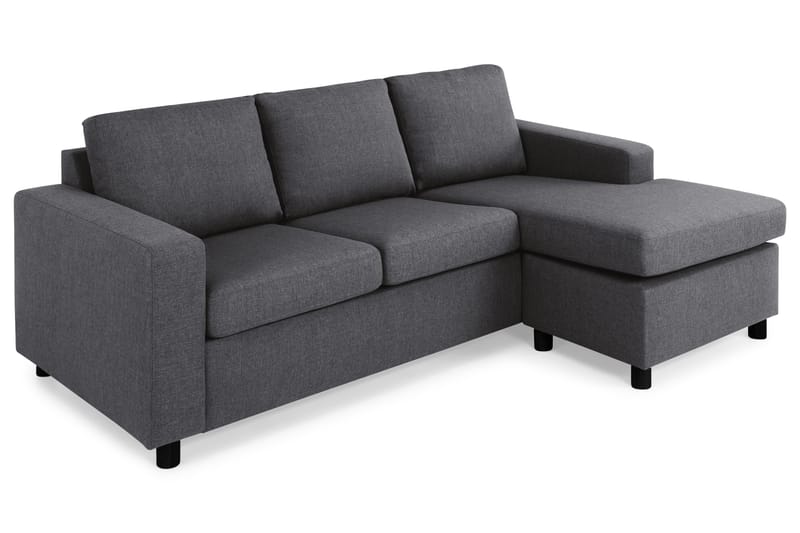 Crazy 3-seters Vendbar L-formet Sjeselongsofa i Stoff - Mørkegrå - Møbler - Sofaer - Sofaer med sjeselong - 3 seters sofa med divan