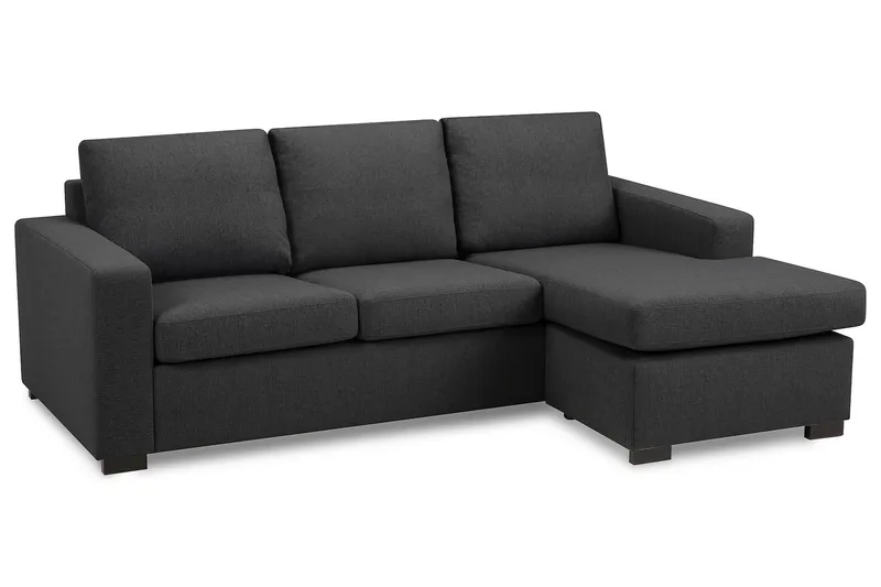 Crazy 3-seters Vendbar L-formet Sjeselongsofa i Stoff - Mørkegrå - Møbler - Sofaer - Sofaer med sjeselong - 3 seters sofa med divan