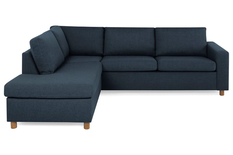 Crazy 3-seters Venstrevendt L-formet Sjeselongsofa i Stoff - Blå - Møbler - Sofaer - Sofaer med sjeselong