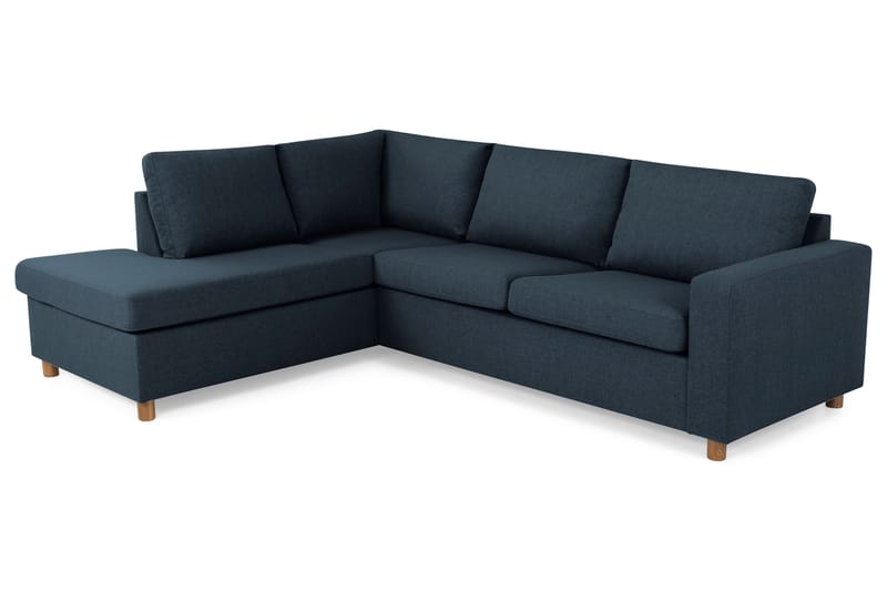 Crazy 3-seters Venstrevendt L-formet Sjeselongsofa i Stoff - Blå - Møbler - Sofaer - Sofaer med sjeselong