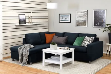 Crazy 3-seters Venstrevendt L-formet Sjeselongsofa i Stoff - Blå - Møbler - Sofaer - Sofaer med sjeselong - 2 seters sofa med divan