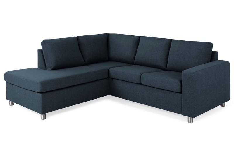 Crazy 3-seters Venstrevendt L-formet Sjeselongsofa i Stoff - Blå - Møbler - Sofaer - Sofaer med sjeselong - 2 seters sofa med divan