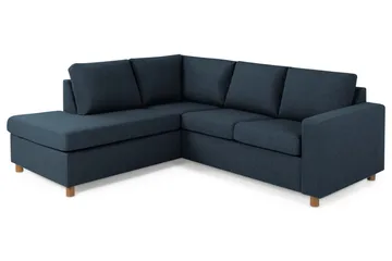 Crazy 3-seters Venstrevendt L-formet Sjeselongsofa i Stoff - Blå - Møbler - Sofaer - Sofaer med sjeselong - 2 seters sofa med divan