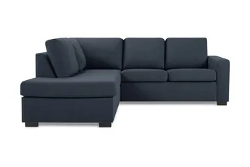 Crazy 3-seters Venstrevendt L-formet Sjeselongsofa i Stoff - Blå - Møbler - Sofaer - Sofaer med sjeselong - 3 seters sofa med divan