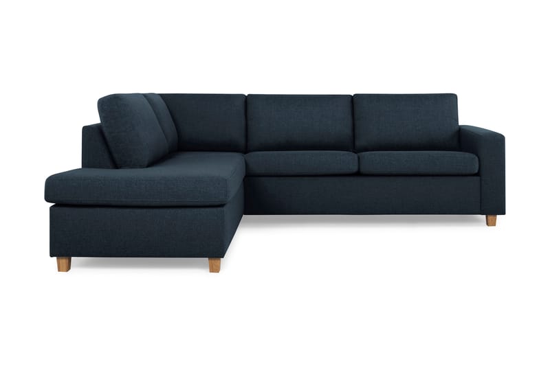Crazy 3-seters Venstrevendt L-formet Sjeselongsofa i Stoff - Blå - Møbler - Sofaer - Sofaer med sjeselong
