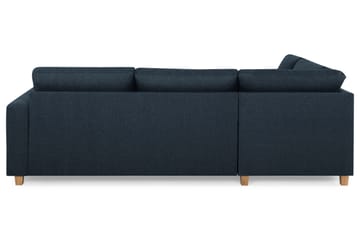 Crazy 3-seters Venstrevendt L-formet Sjeselongsofa i Stoff - Blå - Møbler - Sofaer - Sofaer med sjeselong