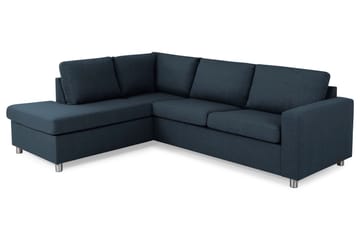 Crazy 3-seters Venstrevendt L-formet Sjeselongsofa i Stoff - Blå - Møbler - Sofaer - Sofaer med sjeselong