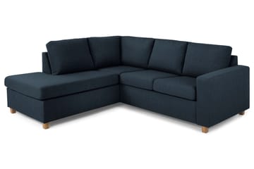 Crazy 3-seters Venstrevendt L-formet Sjeselongsofa i Stoff - Blå - Møbler - Sofaer - Sofaer med sjeselong - 2 seters sofa med divan