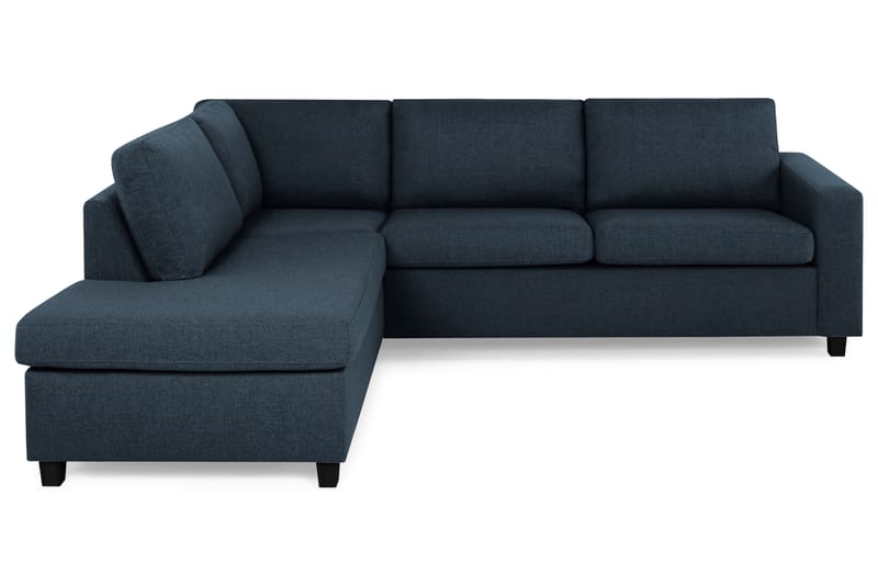 Crazy 3-seters Venstrevendt L-formet Sjeselongsofa i Stoff - Blå - Møbler - Sofaer - Sofaer med sjeselong