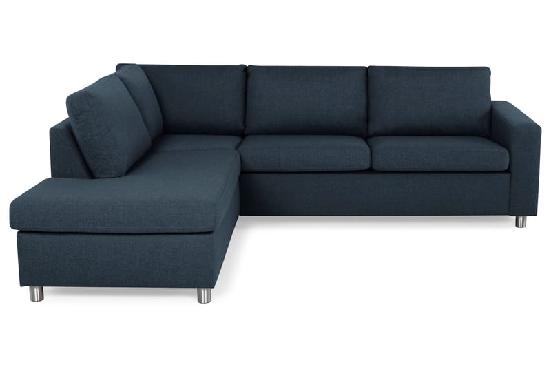 Crazy 3-seters Venstrevendt L-formet Sjeselongsofa i Stoff - Blå - Møbler - Sofaer - Sofaer med sjeselong