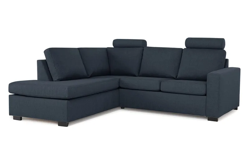 Crazy 3-seters Venstrevendt L-formet Sjeselongsofa i Stoff - Blå - Møbler - Sofaer - Sofaer med sjeselong - 3 seters sofa med divan