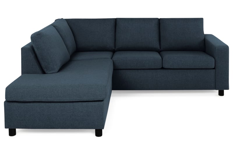 Crazy 3-seters Venstrevendt L-formet Sjeselongsofa i Stoff - Blå - Møbler - Sofaer - Sofaer med sjeselong - 2 seters sofa med divan