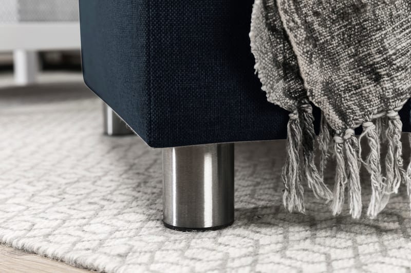 Crazy 3-seters Venstrevendt L-formet Sjeselongsofa i Stoff - Blå - Møbler - Sofaer - Sofaer med sjeselong